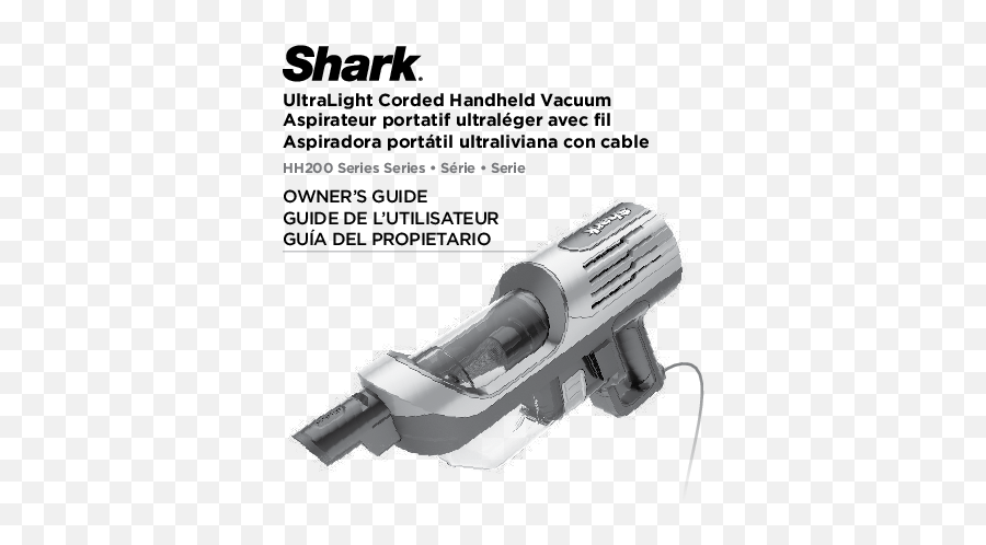 Shark Hh200 Series Ultralight Corded Handheld Vacuum Owneru0027s - Sharkninja Png,Icon Ultralight