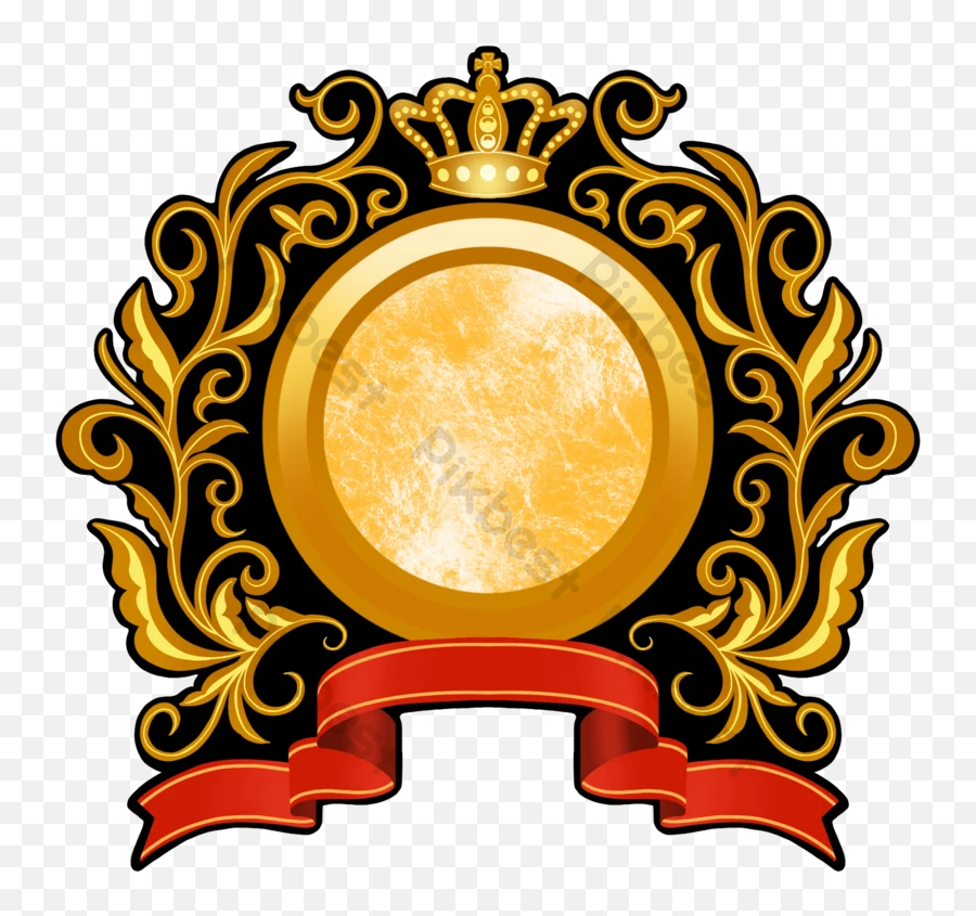 Golden European Pattern Lace Crown Label Picture Png - Decorative,Lion Crown Icon