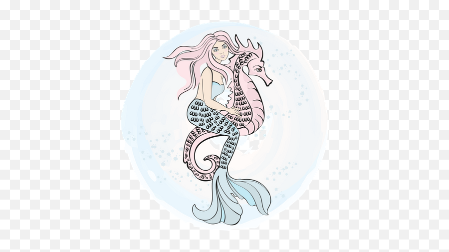 Best Premium Mermaid With Seahorse Illustration Download In - Seahorse Mermaid Png,Seahorse Icon