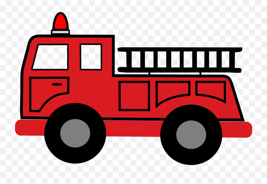 Fire Truck Hook And Ladder - Small Fire Truck Drawings Png,Fire Truck Png