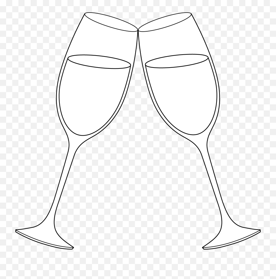 Library Of Clipart Transparent Download White Outline Red - Wine Glasses Line Art Png,Champagne Glass Transparent Background