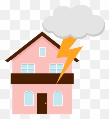 Lightning Strike House Clipart - Vertical png
