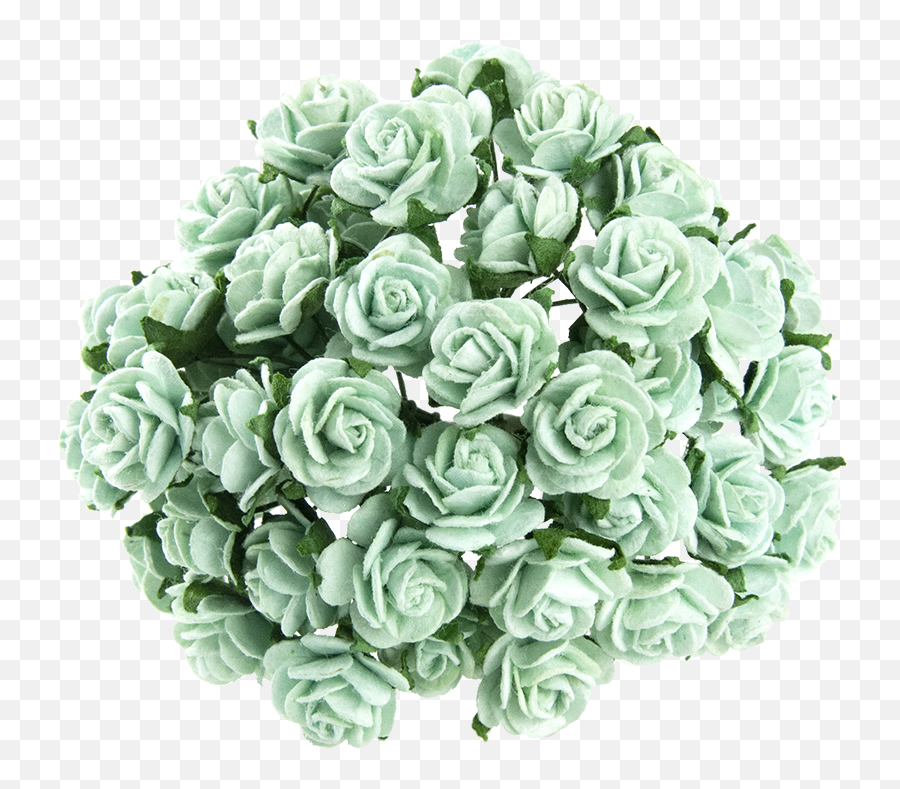 Pastel Green Mulberry Paper Open Roses - Lovely Png,Green Flowers Png