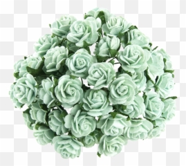 Pastel Green Mulberry Paper Open Roses - Lovely Png,Green Flowers Png