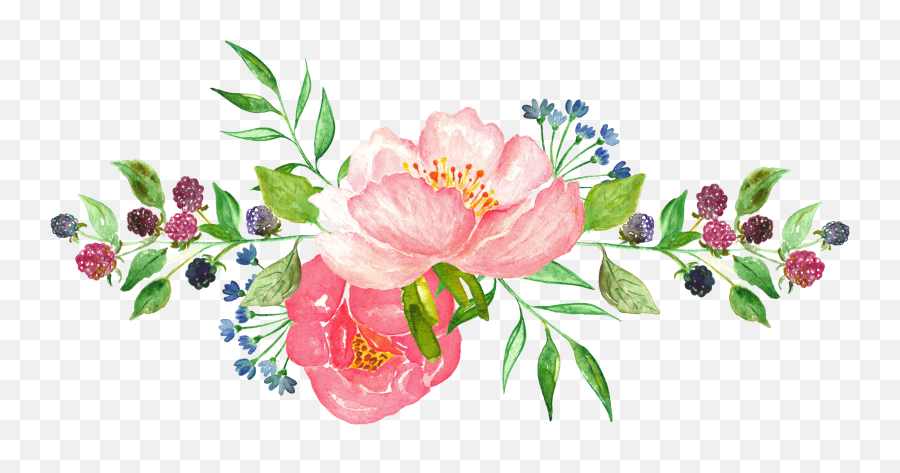 Watercolor Flowers Transparent - Transparent Water Color Flower Png,Painted Flowers Png