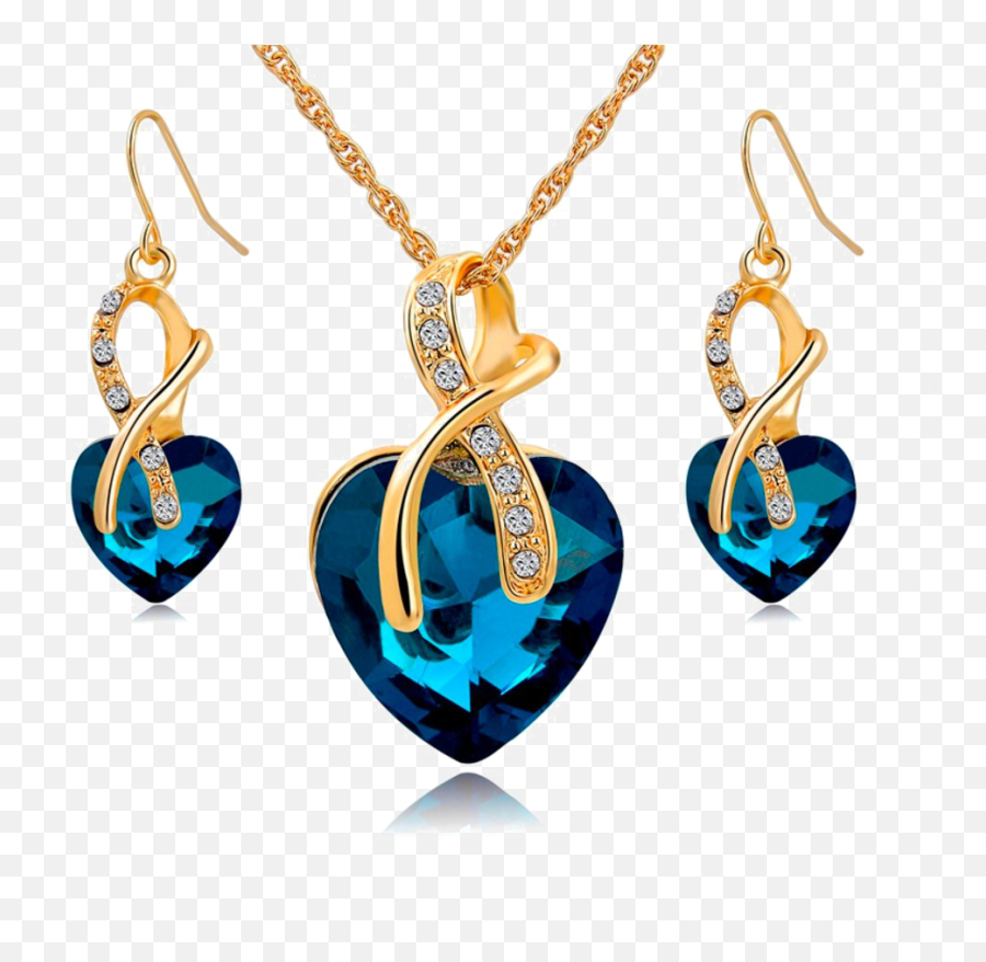 Crystal Heart Necklace Earrings - Jewellery Images With Transparent Background Png,Crystal Transparent Background