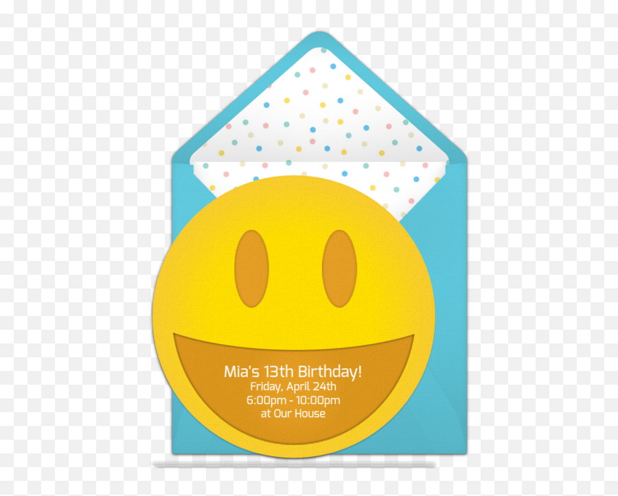 Free Smiley Invitations - Happy Png,Party Emoji Transparent