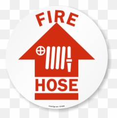 Fire Hose Adhesive Floor Sign - Vertical png