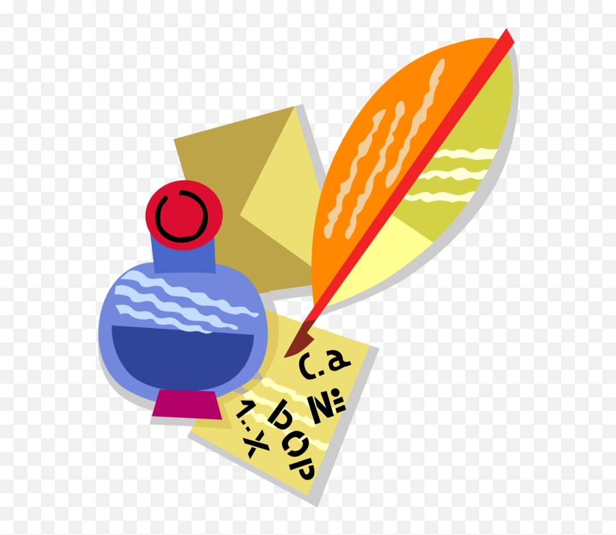 Ink Well And Feather Quill Pen - Vector Image Makar Sankranti Png,Pen Vector Png