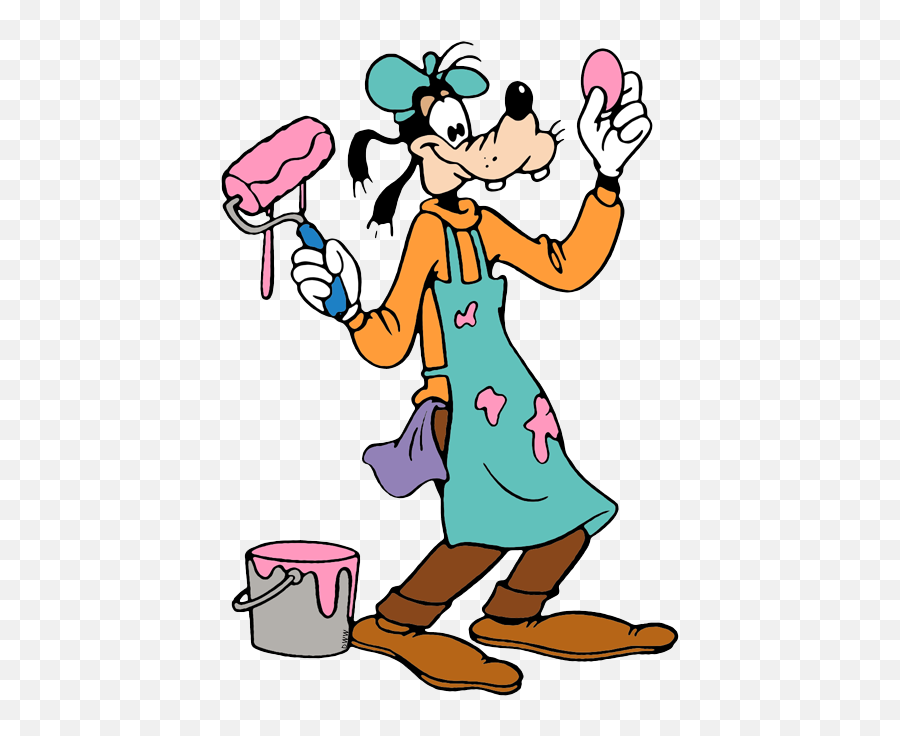 Clip Art Of Goofy Painting An Easter Egg Disney - Goofy Painting Png,Goofy Transparent Background