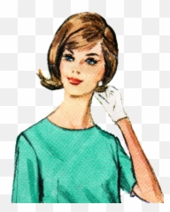 Retro Lady Clip Art Free - Cartoon Retro Lady Png Lady Clipart,Lady Png