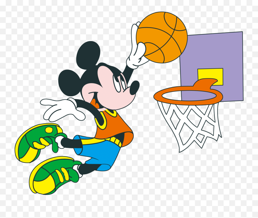 Mickey Mouse Background Png - Donald Duck Wallpaper Dunk Basketball Hoop Clipart,Cartoon Basketball Png