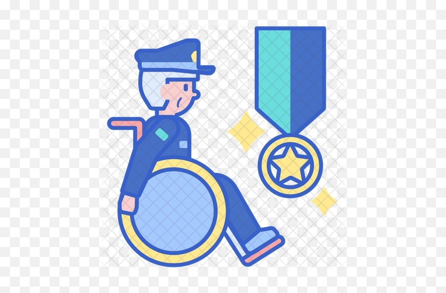 Veteran In Wheelchair Icon Of Colored - Disabled Workers Icon Png,Veteran Png