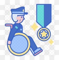 Veteran In Wheelchair Icon Of Colored - Disabled Workers png