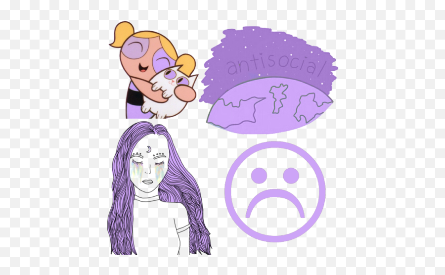 Download 3 - Purple Tumblr Png Aesthetic Full Size Png Stickers De Las Chicas Superpoderosas,Aesthetic Tumblr Png