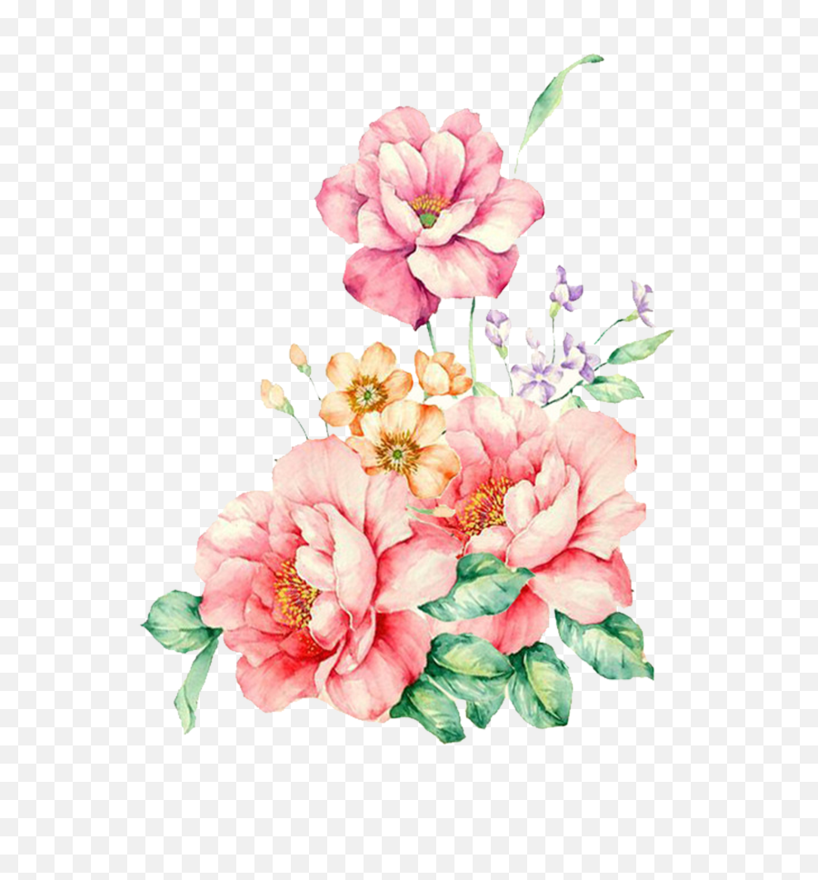 Hand - Watercolor Flower Painting Png,Painted Flowers Png