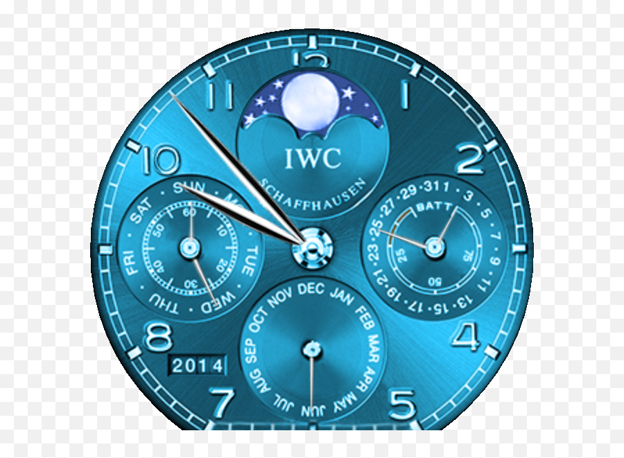 Download Iwc Portuguese Perpetual Watch - Galaxy Watch Iwc Face Png,Watch Face Png
