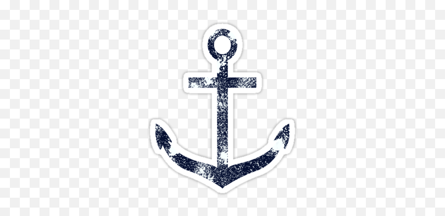 Blue Grunge Nautical Anchor By Pencreations - Solid Png,Grunge Cross Png