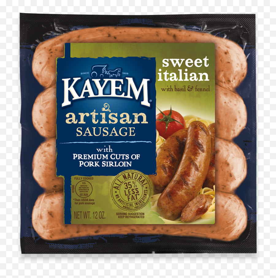 Artisan Sweet Sausage Kayem - Bratwurst Png,Sausage Transparent