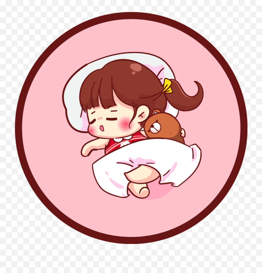 Sleeping Anime Girl Kids Vinyl Rug - Sleepy Anime Girl Cute Png,Pink Anime Girl Icon