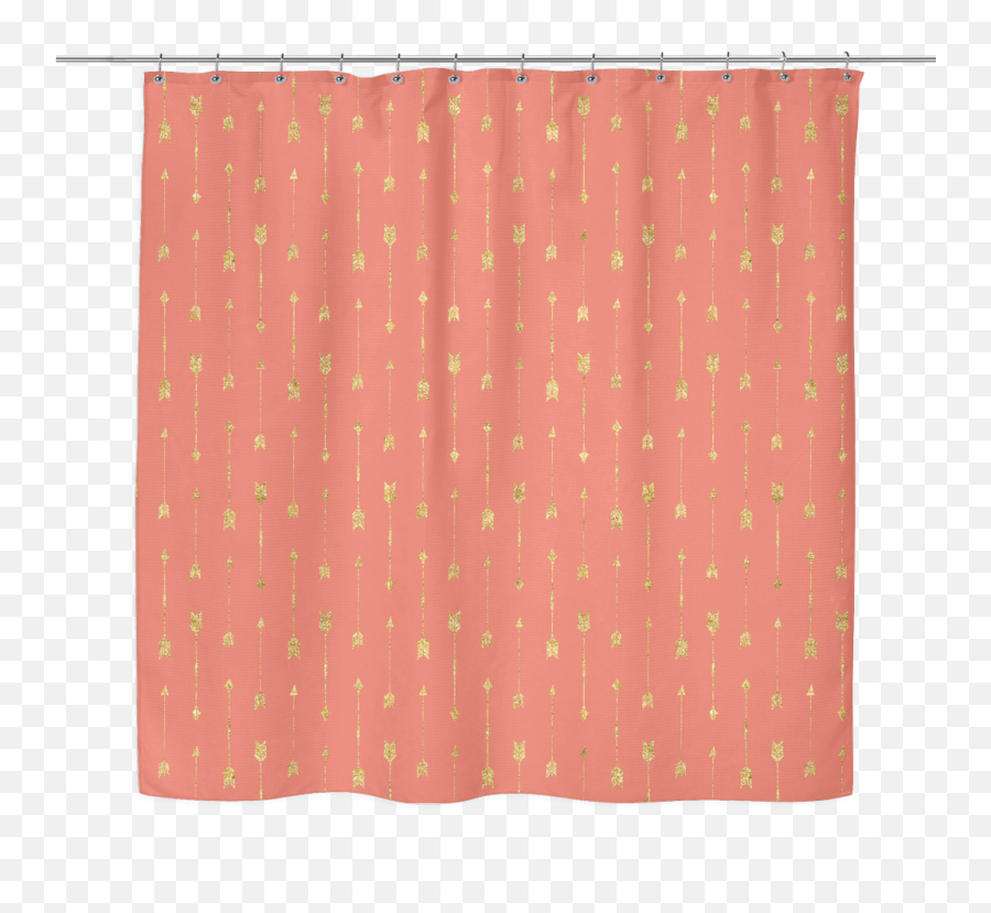Gold Arrow Pattern Shower Curtain - Window Valance Png,Gold Arrow Png