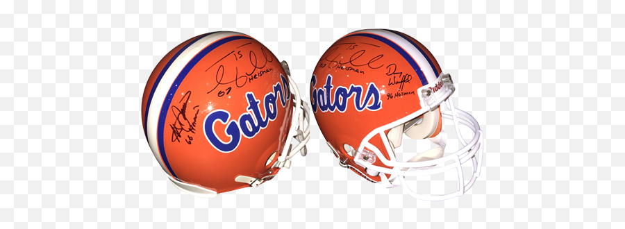 Steve Spurrier Danny Wuerffel Tim Tebow Triple Heisman Autographed Florida Gators Proline Helmet W All 3 Years - Florida Gators Helmet Png,Florida Gators Png