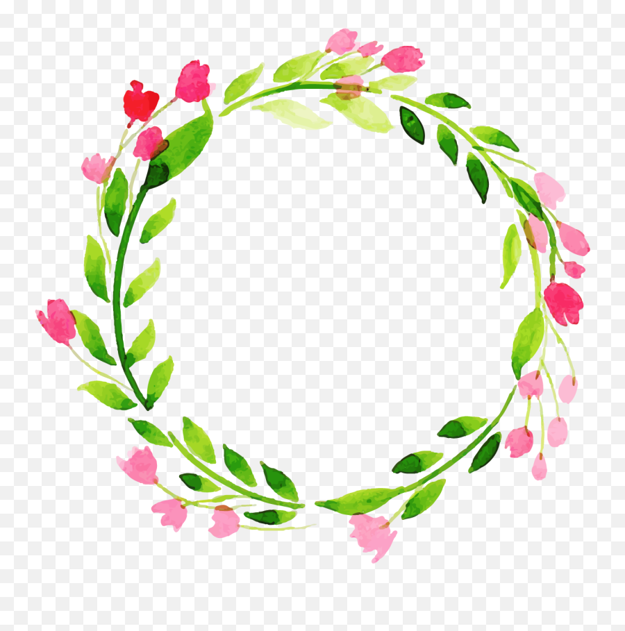 Free Png Watercolor Floral Wreath Leaf
