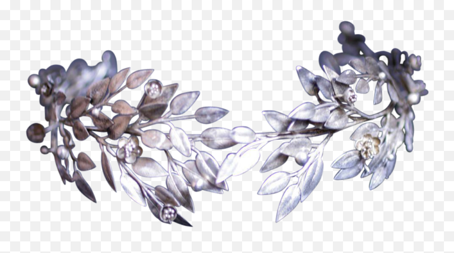 Bridal Crown Leaf Tiara - Silver Flower Crown Png,Silver Crown Png