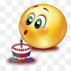 Birthday Cake Blowing Candle Emoji - png