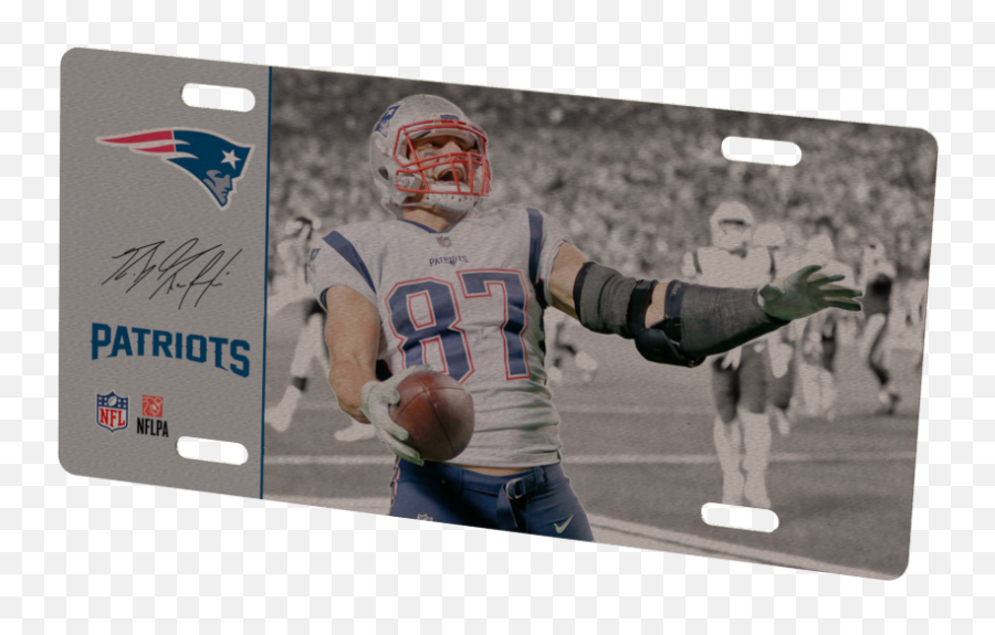 New England Patriots Rob Gronkowski Metal Photo - New Kick American Football Png,Patriots Png