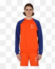 Crewneck Sweatshirt - Nike Double Swoosh Orange png