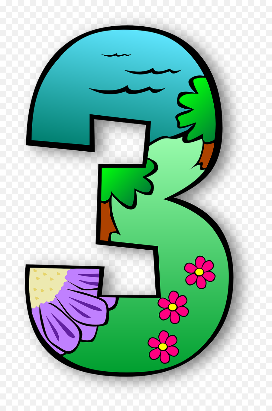 Three Third Day 3 - Free Vector Graphic On Pixabay Numbers Clipart Png,Dry Grass Png