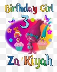 Trolls Dj Sukipoppysmidge Birthday Girl Diy Printable Iron - Clip Art Png,Trolls Poppy Png