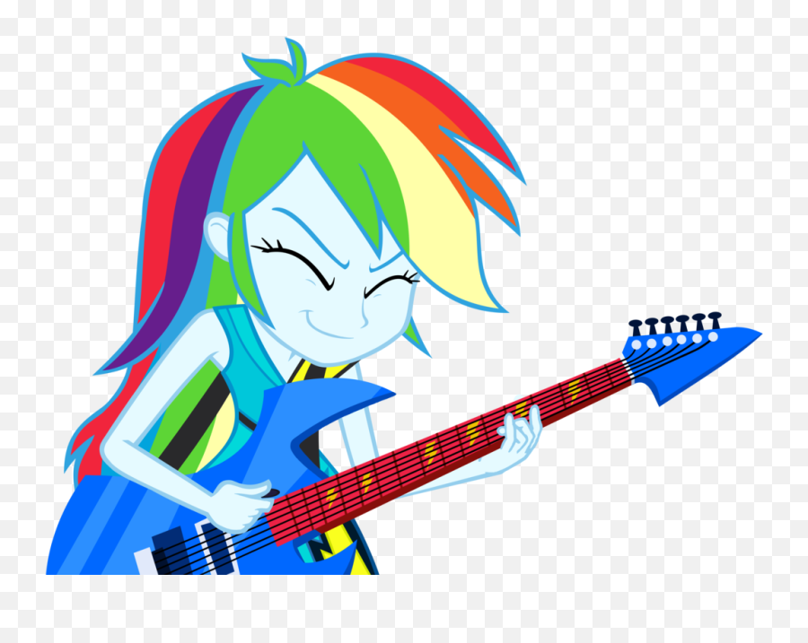 Download Hd Rainbow Dash Playing Guitar Vector By - Equestria Girls Base Guitar Png,Guitar Vector Png