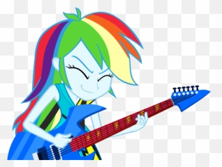 Download Hd Rainbow Dash Playing Guitar Vector By - Equestria Girls Base png