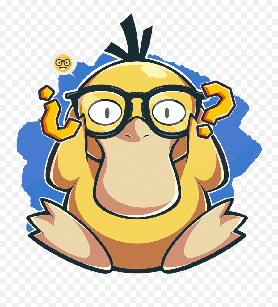 Pokemon Psyduck Glasses Freetoedit - Psyduck With Glasses Png,Psyduck Png