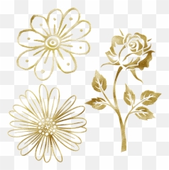 Single Flowers Gold Foil Glitter - Free image on Pixabay Rose Clipart Black And White png