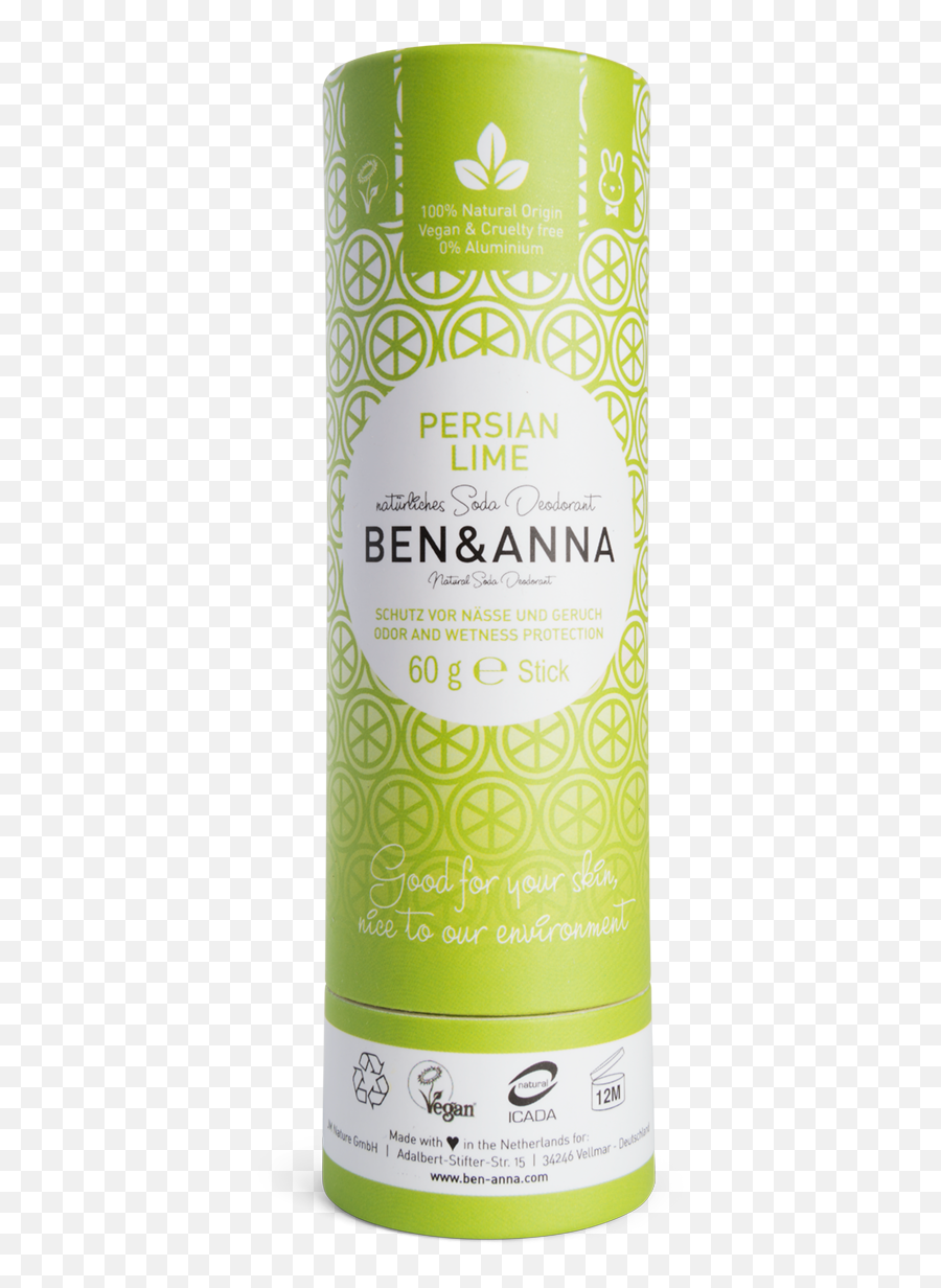 Ben U0026 Anna Natural Soda Deodorant Stick Paper Tube - Ben Anna Deodorant Persian Lime Png,Deodorant Png