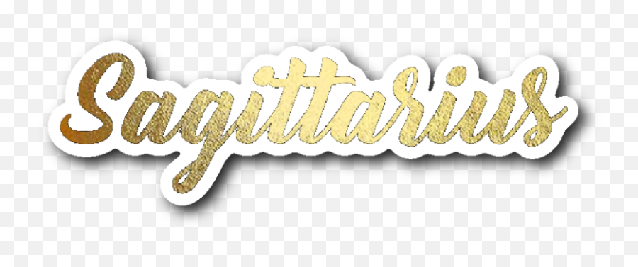 Gold Lettering Vinyl Sticker - Sagittarius Lettering Png,Sagittarius Logo