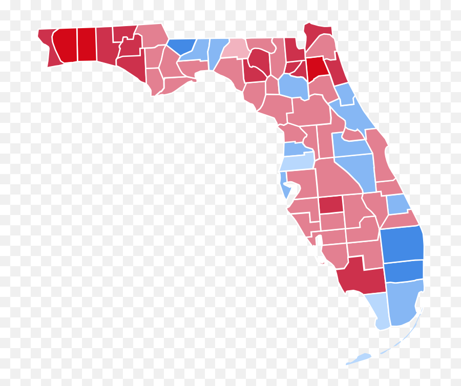 Florida Electoral Map 2004 Clipart - 2020 Florida Election Map Png,Florida Outline Png