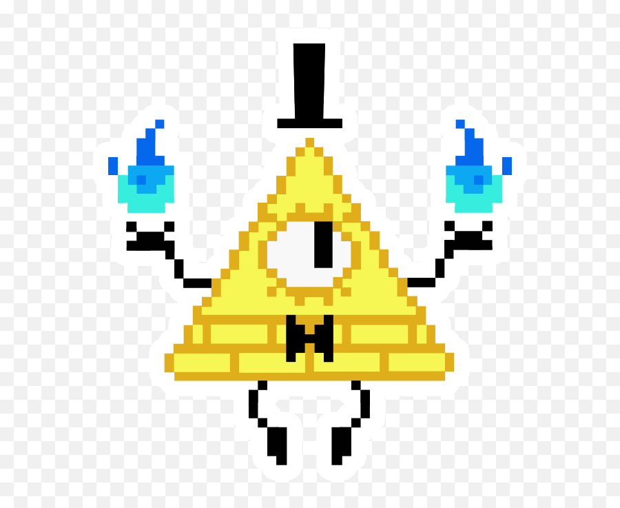 Gravity Falls Pixel Bill Cipher Sticker - Bil Chipher Pixel Art Png,Transparent Bill Cipher