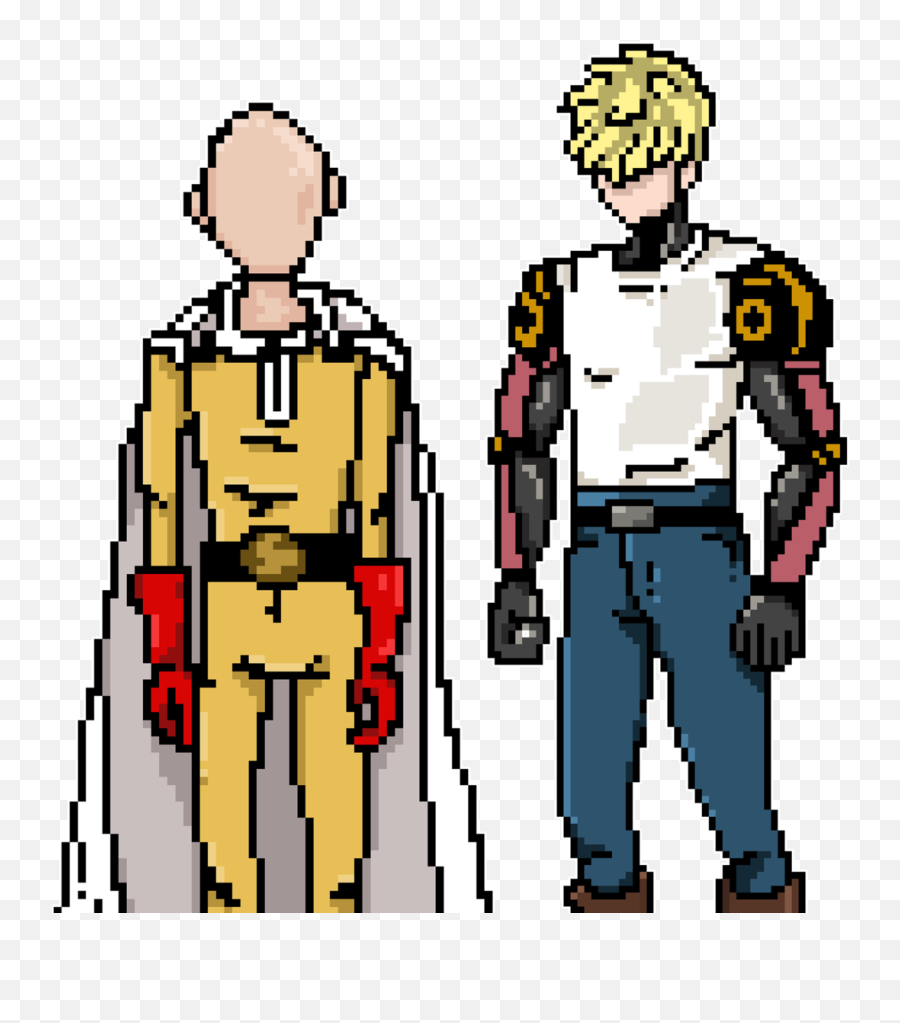 One Punch Man - Saitama And Genos Pixel Art By Digitalcleo One Punch Man Pixel Art Png,Genos Png