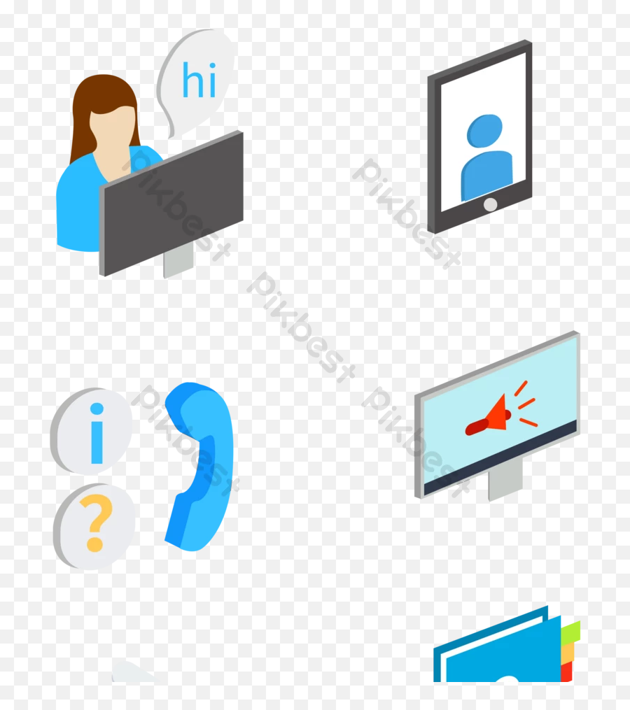 Stereo Vector Call Center Service Related Icons Psd Free - Horizontal Png,Icon Service Center