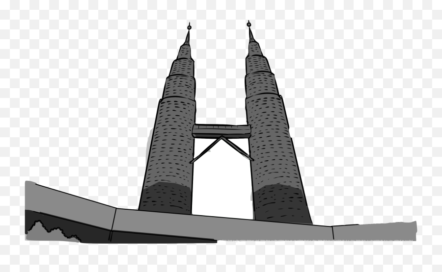 Klcc Clipart Png - Png4u Clipart Klcc Black And White,Steeple Icon