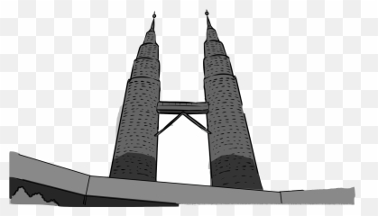 Klcc Clipart Png - PNG4U Klcc Black And White