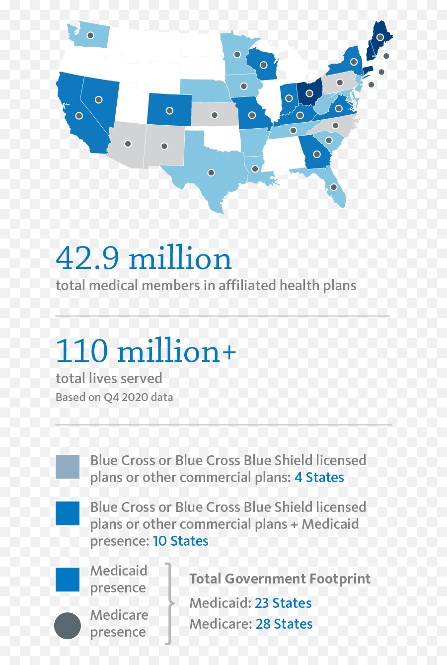 Our Company - Anthem Locations Subsidiaries Anthem Anthem States Map Png,What Is The Blue And Gold Shield On Icon