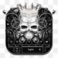 Black King Rose Skull Keyboard Theme - Solid png