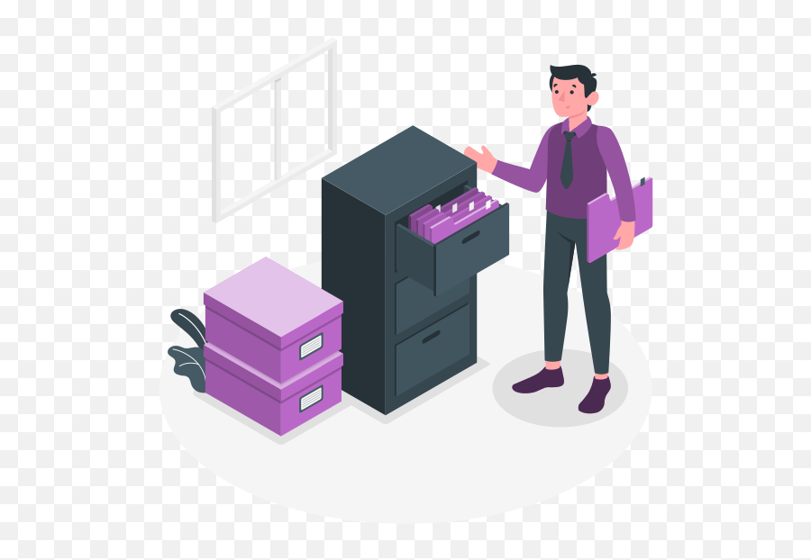 Filing System Customizable Isometric Illustrations Amico Style - Filing System Vector Png,File Cabinet Icon