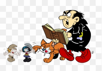 And Hefty Smurf - Smurfs Gargamel And Azrael Clipart Full Gargamel Azrael Png,Smurfs Png