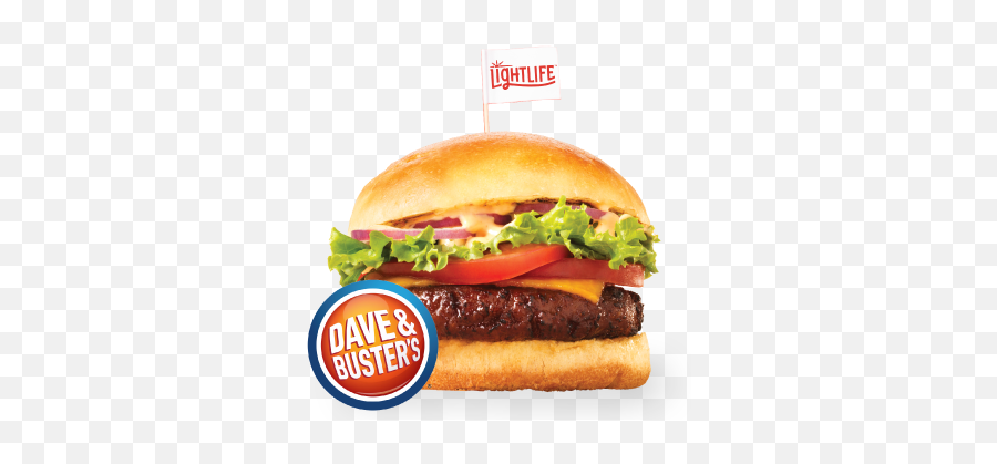 Lightlife - Dave And Busters Lightlife Burger Png,Burger Transparent
